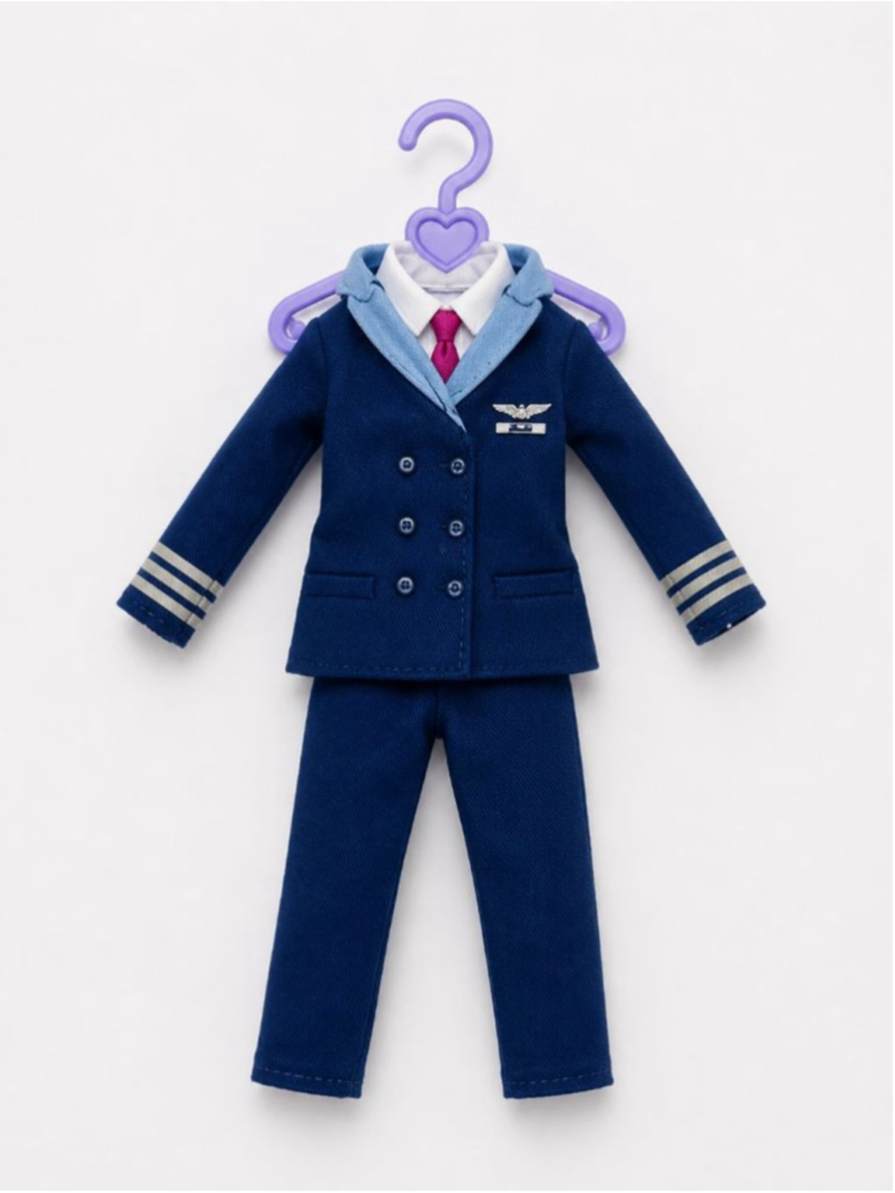 Unbranded Doll Pilot Costume One Size Blue White